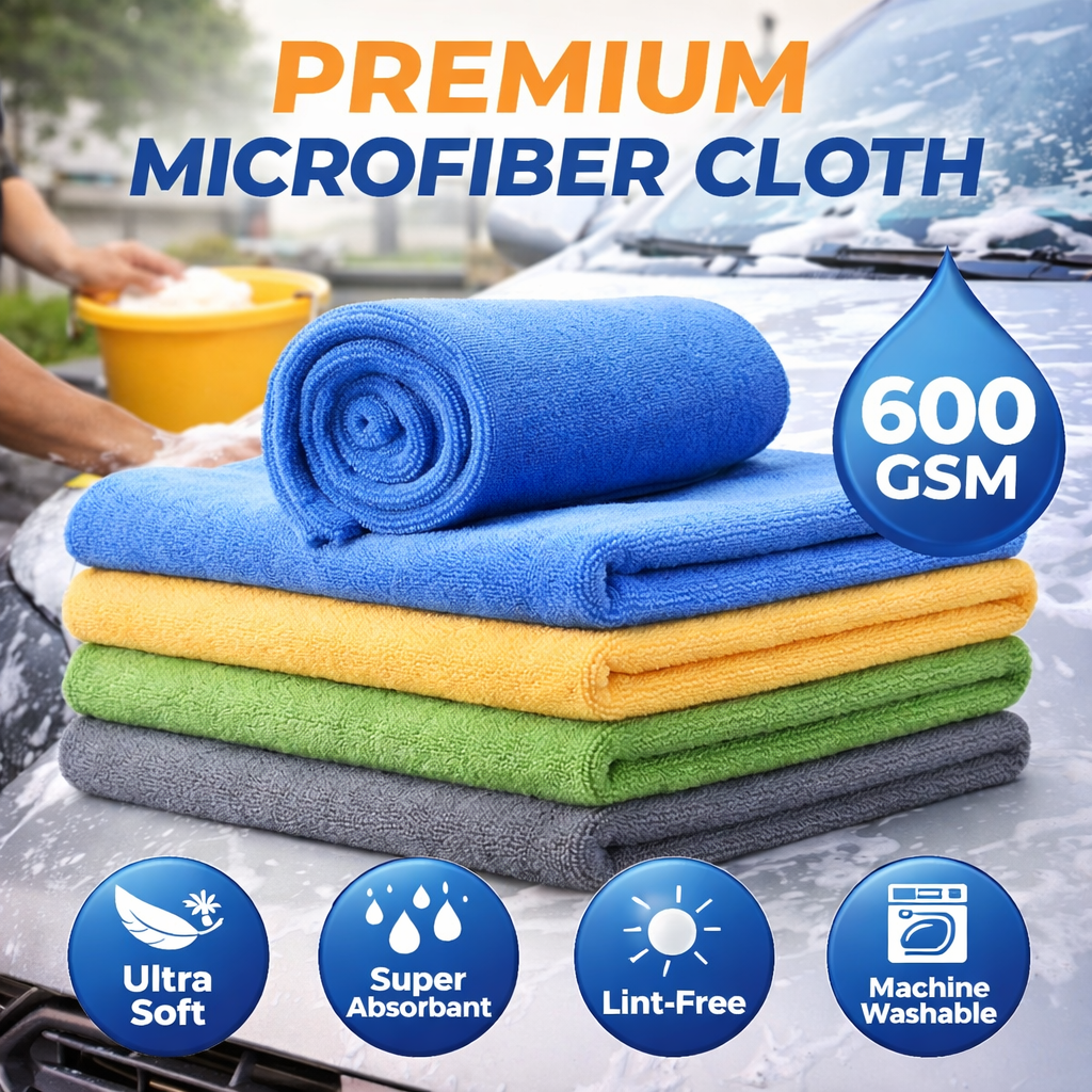 Ultra Soft Microfiber Cloth for Kitchen & Car Cleaning – High Absorbent