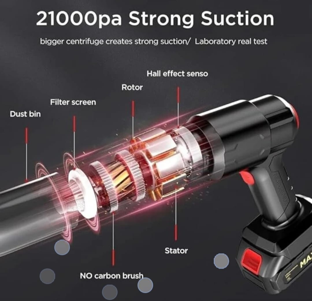 21000Pa High-Power Cordless Car Vacuum Cleaner