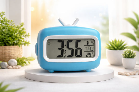 Modern Digital Alarm Clock with Temperature & Date Display