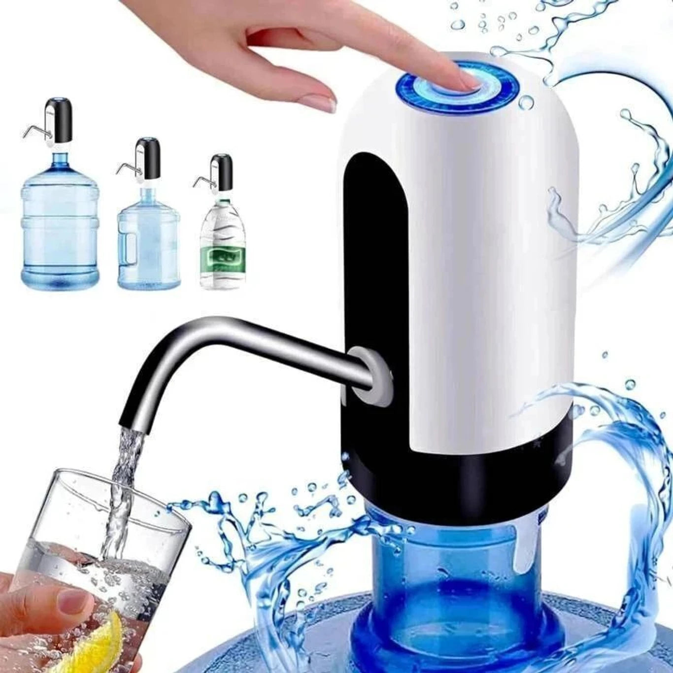 Automatic Water Dispenser Pump for 20L Bottle – USB Rechargeable Portable Water Pump
